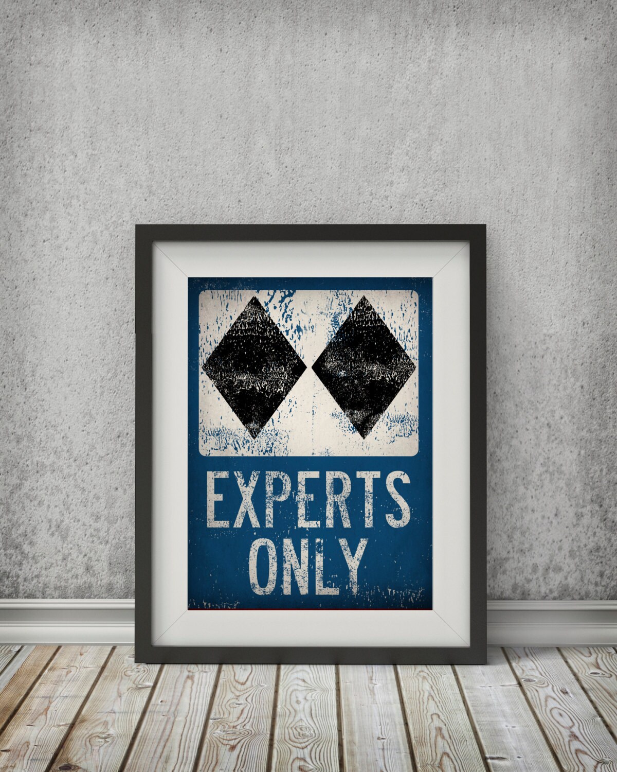 Double Black Diamond Ski Tin Sign - 20x30cm Metal Wall Art For Bar, Cafe, Or Ski Shop
