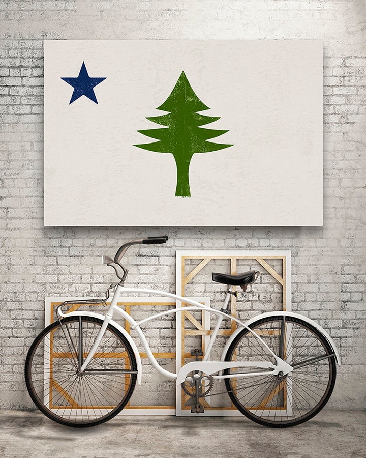 Upcycled Dirigo Maine Flag Flannel