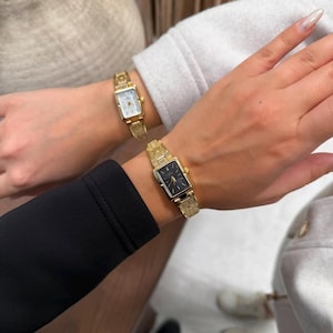 Vintage style Gold Watch for Women Wristwatch, Dainty Gold Bracelet Watch, Retro Quartz Watch, Gift for Her, Classic Minimalist Watch