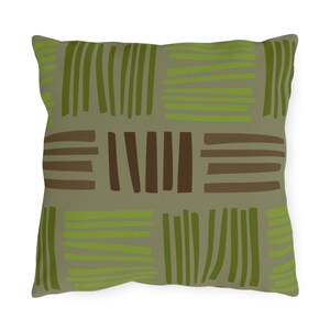 Outdoor Pillow 14 16 18 20 Mid Century Modern Tiki Retro Vintage Style Mm37 Green Square Rectangular