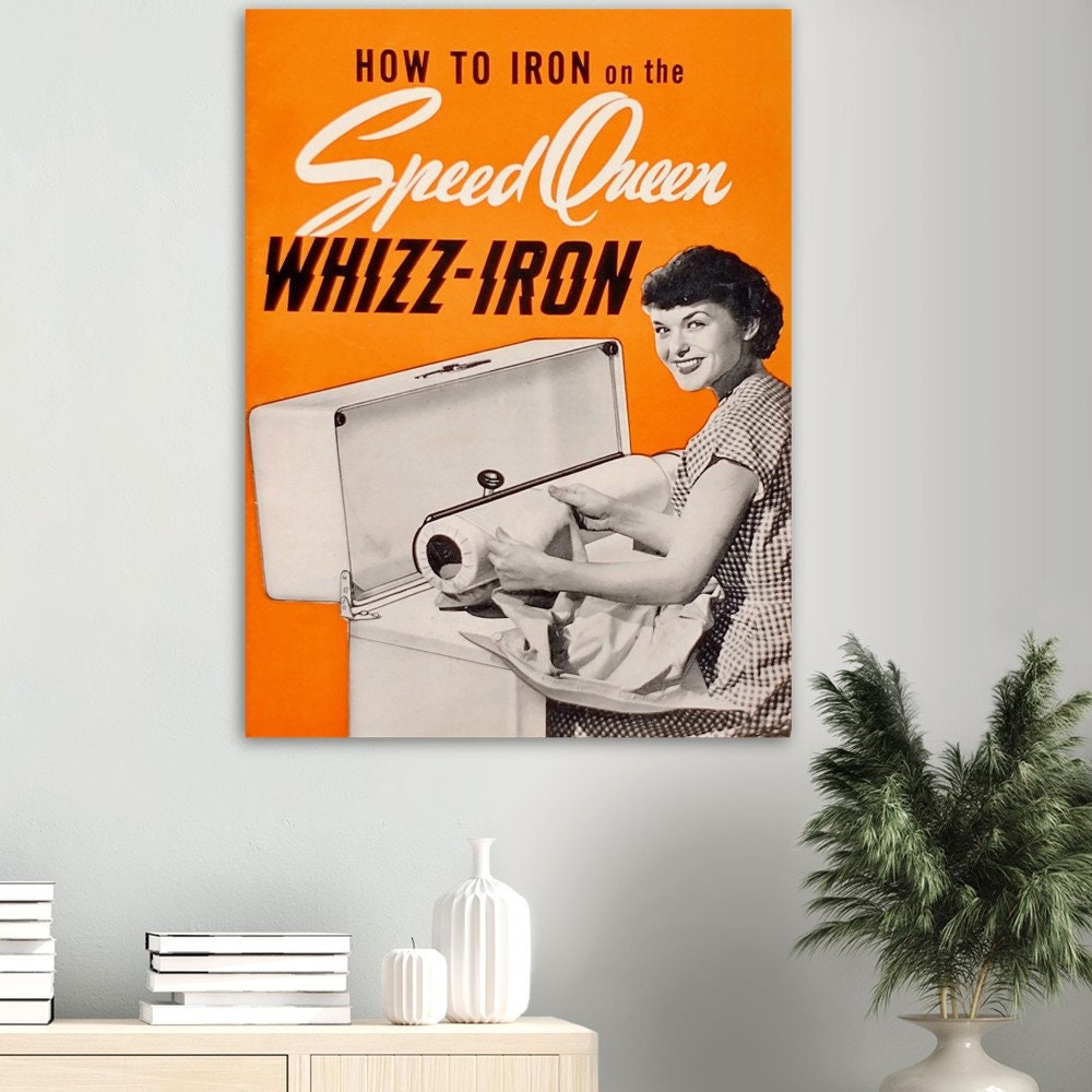 1950 Wood Frame Vintage Poster ポスター VINTAGE ELECTRIC RAZOR Ad, Retro Mid-century Ad, Vintage