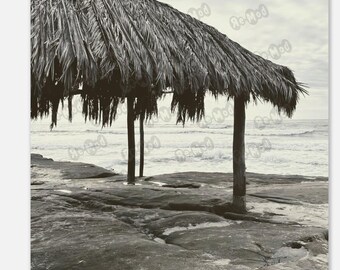 windansea surf shack la jolla Kalifornien Strand Fotografie schwarz weiß (6264BW) Poster Wand Kunst Druck Grafik Retro Home Style Ungerahmt