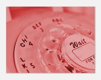 Vintage Telefon mit Wählscheibe Foto Pink (105) Poster Wand Kunst Druck Grafik Retro Style home Room Design ohne Rahmen ohne Rahmen