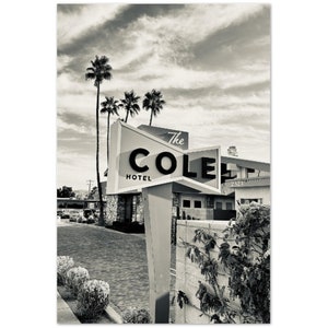 Cole Hotel Motel Palm Springs Black and White B&W Mid Century Modern MCM Vintage Retro