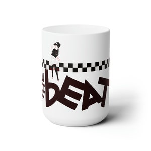 You got the beat 80s coffee cup Mug 15oz ceramic black and white Eighties nostalgia gift checkered