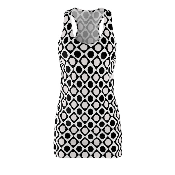 Mod monochrome noir et blanc (années 60-15) robe style années 60 60 vêtements de mode rétro pour femme petite moyenne grande