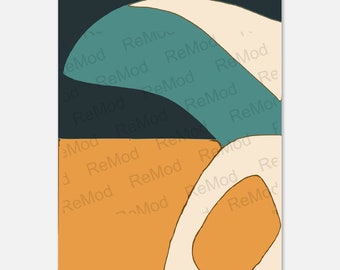 OK Abstrakt Modern Blau Orange (103) Poster Vertikale Poster Druck Wand Kunst Ungerahmt Dekor