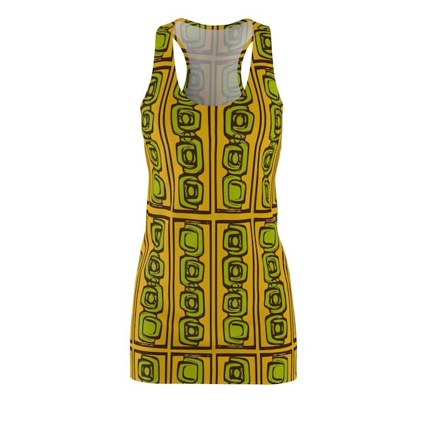 Cocktails tiki jaune vert (MM35) robe style années 60 60 vêtements de mode rétro pour femme petite moyenne grande