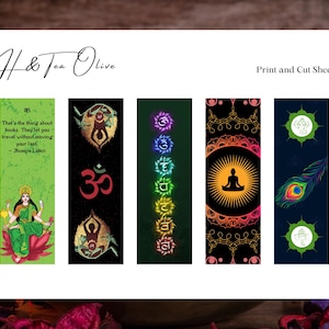 Yogi-Inspired Printable Bookmarks – 5 Spiritual Designs