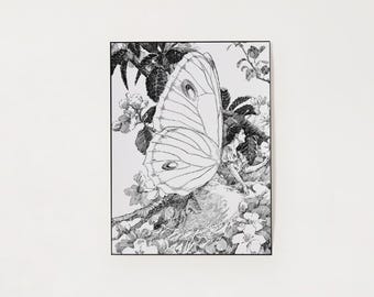 Fairy in a Tree Line Art Print | Fantasy Illustration (Digital Download)