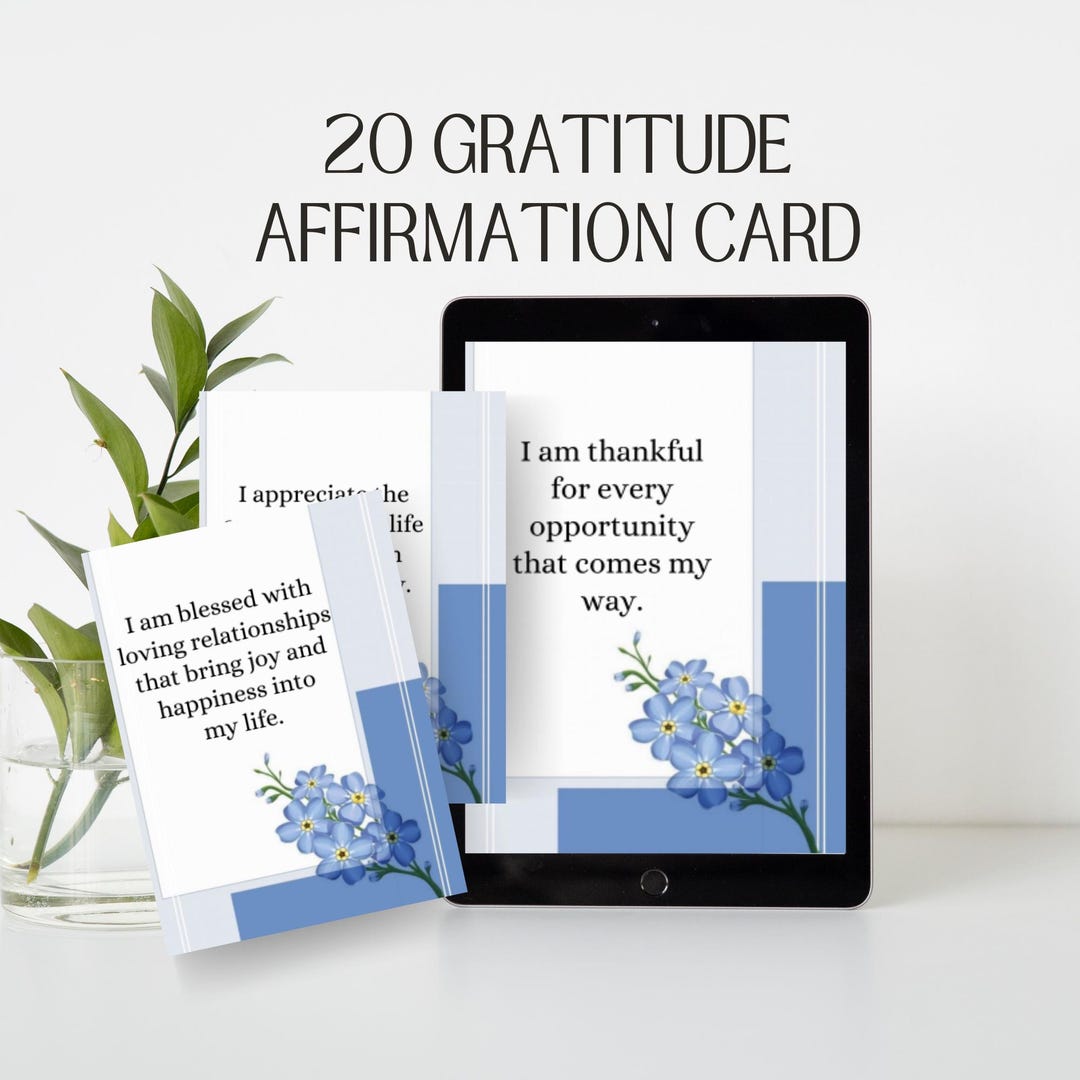 Gratitude Affirmation Cards Printable | Positive Mindset and Daily ...