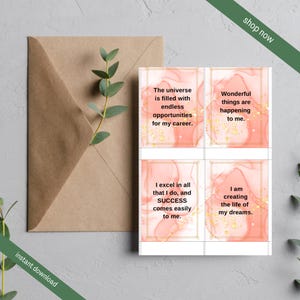 Carte d'affirmation de réussite, Outils de pleine conscience, Manifestation, Motivation au quotidien, Confiance en soi, Cartes d'autonomisation, Citations inspirantes