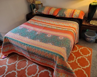 hobo chic king size bedspread and two shams