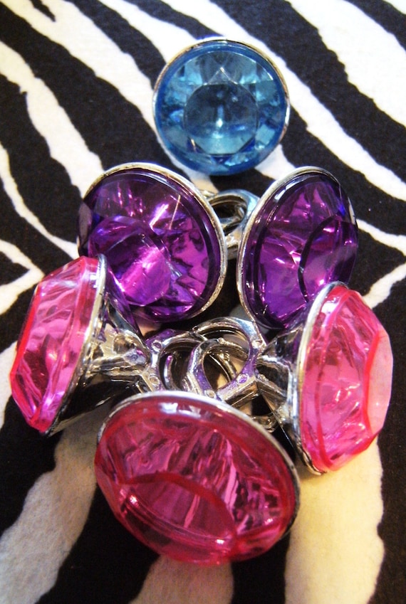 Items similar to Large Plastic Diamond Rings on Etsy