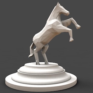 3D-print zeer gedetailleerd 3D-bestand paard – perfect voor snijwerk, kunst en doe-het-zelfprojecten, digitale download