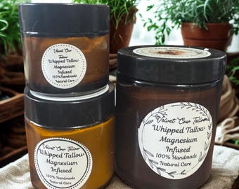 Magnesium Cream with Grass-Fed Tallow | Natural Muscle & Sleep Support | Non-Greasy Magnesium Lotion