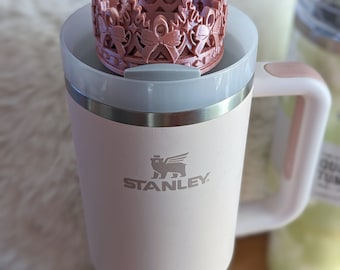 Baby Pink Crown with Bows Stanley topper, for Stanley Tumbler, Personalized Stanley Topper, 3D printed topper, Gift for her, Queen Princess