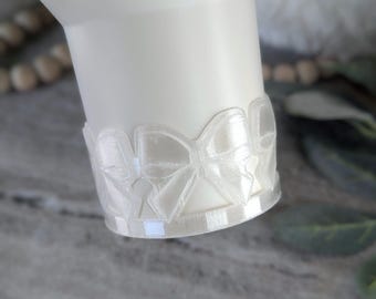 Translucent Ribbon Bow Tumbler Boot, 40oz 30oz Stanley, Clear Sleeve for Tumbler Boot Sleeve, 3D Printed, Coquette, Protective, 32oz Owala