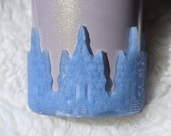 Blue Princess Ice Castle Tumbler Boot Stanley, Protective Sleeve for Tumbler Cup, Drink Tumbler Boot Sleeve, 3D Printed Ice Princess Decor