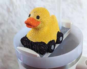 Duck Duck for Stanley Tumbler Lid Topper, Rubber Duck topper plate tag, Stanley Accessory, 40oz 30oz, 3D printed tumbler top, Stanley Plate