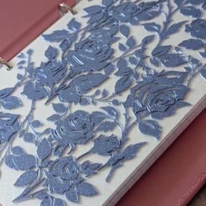 Blue Roses Planner Dashboard Decorative Chinoiserie Design Decor Notebook Flyleaf Insert for A5 3D Printed Journal Cover
