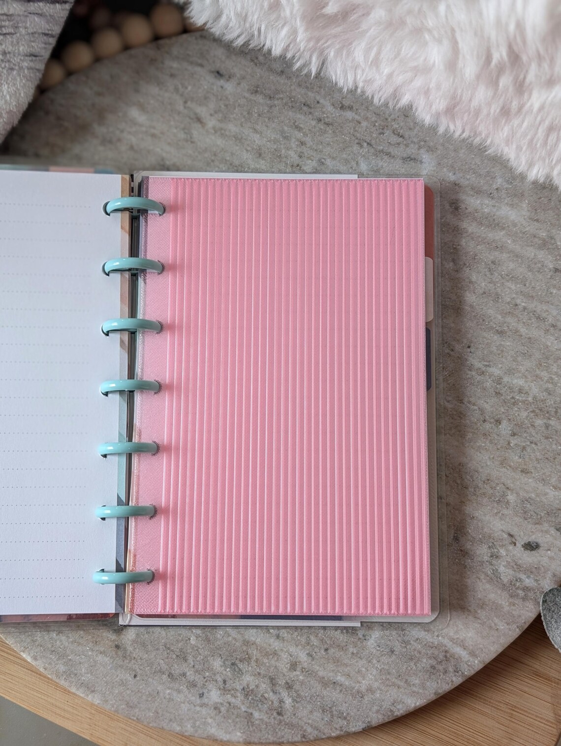 Fluted Dashboard Dark Pink Frosted Design Decor for Planner Insert for ...