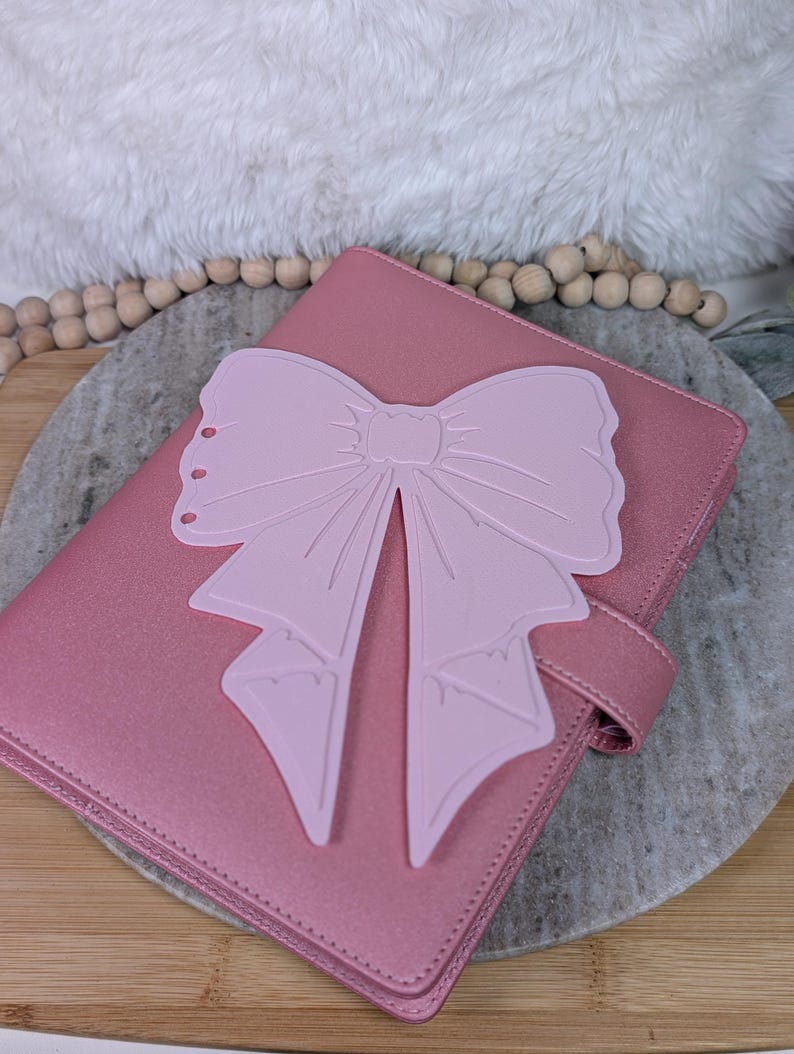 Pink Bow Planner Dashboard | Coquette Aesthetic Binder Insert | Large Pink Bow Die Cut for A5 Ring Planners | Cute Stationery Gift | Sakura 画像 6