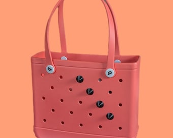 Juego de dijes para bolso Bogg con pinchos negros impresos en 3D, dijes metálicos, accesorios Bogg, decoración metálica, remaches con pinchos.