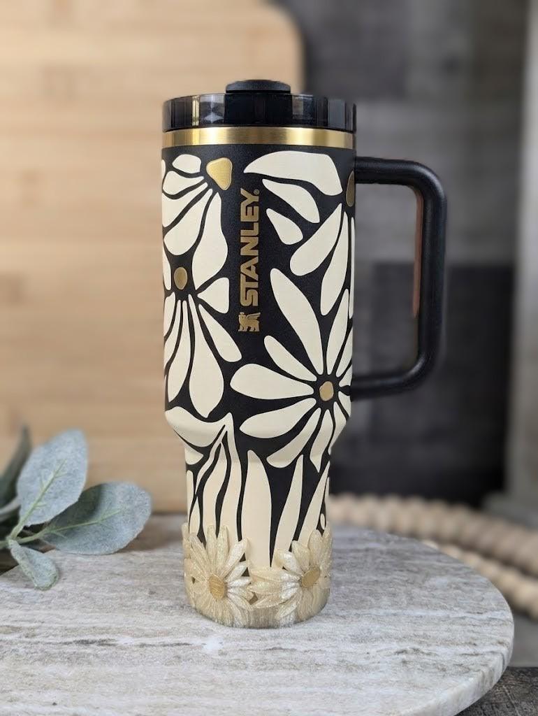 Wild Bloom Tumbler Boot or Bangle Protective Sleeve 3D Printed