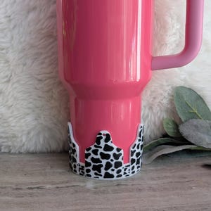 Cow Tag Tumbler Boot for Stanley, Tumbler Sleeve, 3D Printed, Protective Boot, Cow print Western Cowgirl Country, Bull Cow popular trendy