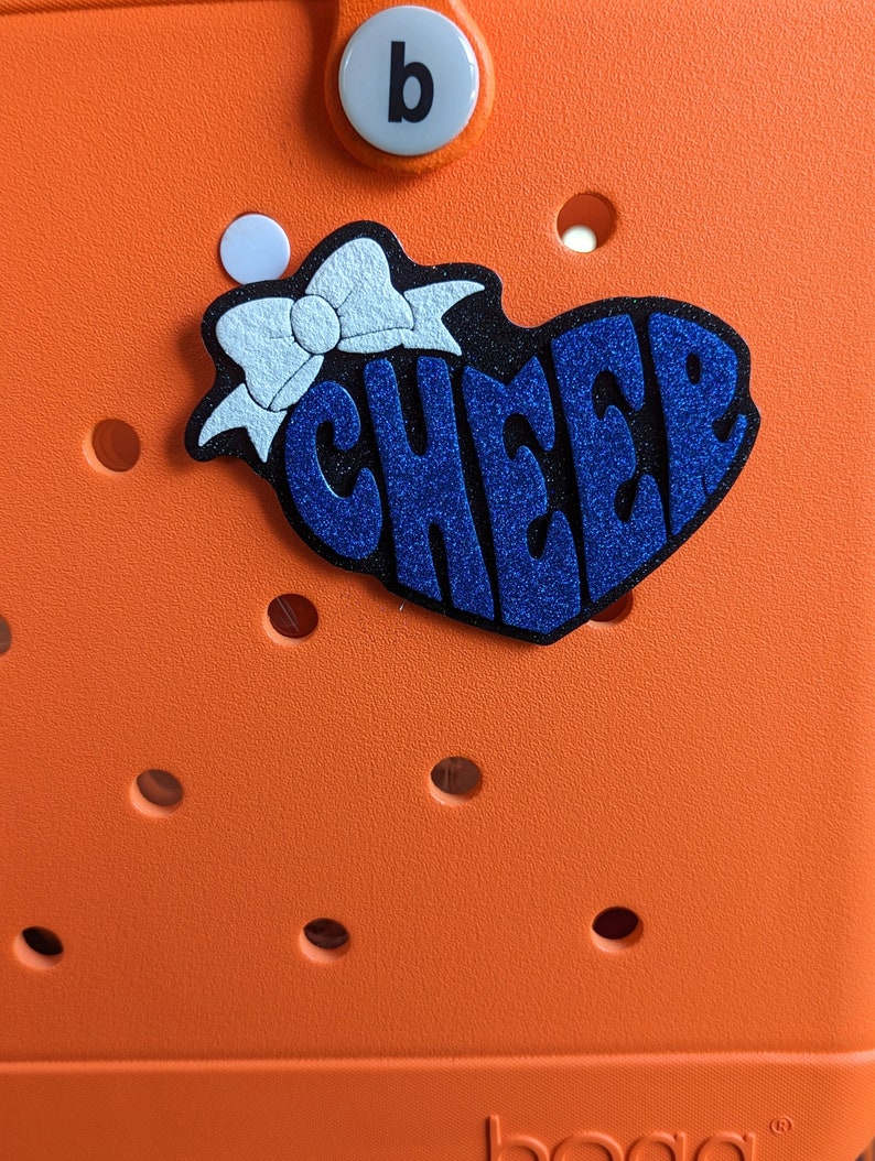 Cheer charm for Bogg Bag, Custom charm for bag, Made to order cheerleader bag charms, School cheer team bag charm, Cheer mom gift,3D printed image 4