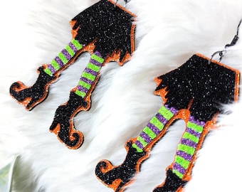 Witch Legs 3D Printed Earrings, Costume Party Jewelry, Witch drop earrings, Trick or Treat, Witch Earrings, Hocus Pocus Dangles, Halloween