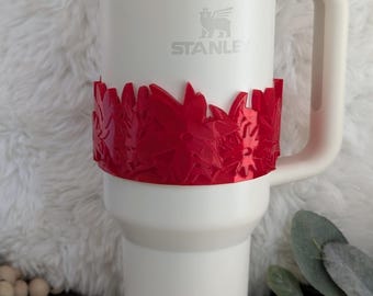 Mother's Day Floral Tumbler Sleeve Cuff, Tropical Desert Flowers Tumbler Sleeve Band Protective 3D Printed Stanley Resort Decor Accessories