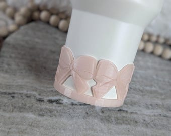Ribbon Bow Tumbler Boot, Bow Sleeve for Tumbler Boot Sleeve, 3D Printed Coquette Bow, 14oz 40oz 30oz Stanley, Protective Boot for 32oz Owala