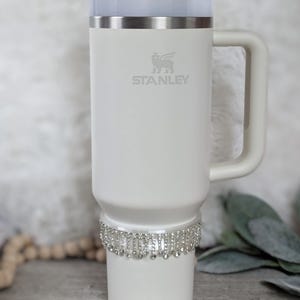 Fancy Rhinestone mid Bangle Cuff for 40oz Stanley Tumbler Accessories Crystal Decor Bling for Cup Princess Queen Dress up for Tumbler Topper
