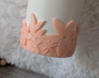 Palm Floral Tumbler Boot, Tropical Desert Flower Apricot Palms Tumbler Sleeve 3D Printed Stanley Resort Decor Accessories for Mother's Day