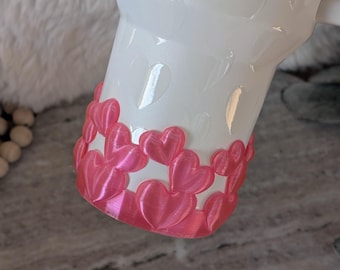Bota para vaso con corazones rosas para el Día de San Valentín, funda para escarcha.