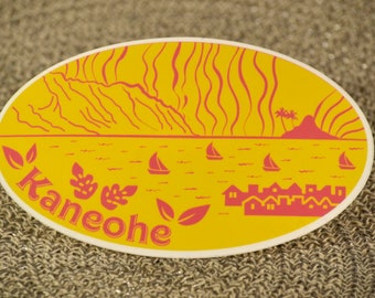 Kaneohe Retro 5 inch Sticker - Kaneohe Sticker - Kaneohe Decal - Laptop Decal - Hawaiian Decal - Kaneohe Town