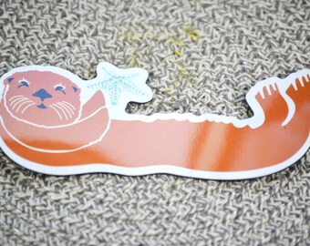 Sea Otter 4" Magnet, Sea Otter Magnet, Sea Otter, California Sea Otter, California Otter, Otter Magnet, Otters