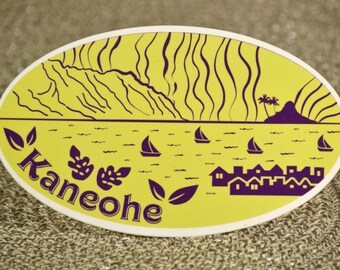 Kaneohe 5 inch Sticker Violet Green - Kaneohe Sticker - Kaneohe Decal - Laptop Decal - Hawaiian Decal - Kaneohe Town