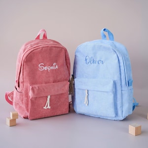 Kleinkind-Windel-Rucksack | Personalisierte Baumwolltasche für Babies mit Namen | Gesticktes Travel Pack | Personalisierte Minitasche für Kinder | Muttertagsgeschenk