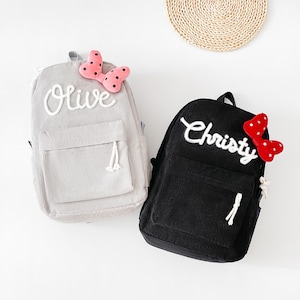 Personalized Mickey Minnie Backpack | Preschool Toddler Book Bag | Family Disney Vacation | Children&#39;s gift With Name | back to school