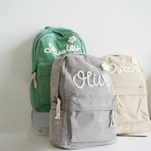Personalized Toddler Backpack with Embroidered Name | Cotton Preschool Bag | First Day of School Gift | Custom Kids Backpack