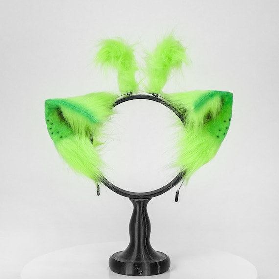 Alien Cat Ears headband, Faux Fur Headband, kemonomimi, Kawaii Cosplay Accessory, Ears head for Convention,  Kemono Fursuit Parts, Pet Play