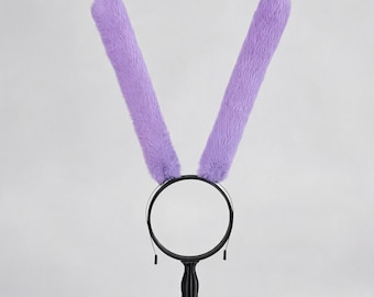 Tiara com orelhas de coelho roxas, acessório para cosplay do Jax, orelhas de animal articuláveis, acessório kawaii, acessórios para fantasia de Halloween