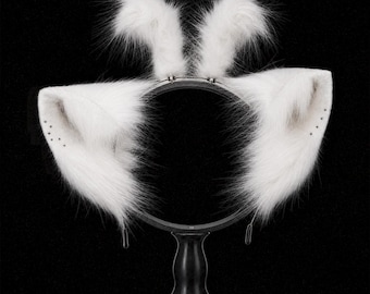 Alien Cat Ears headband, Posable Ears, Faux Fur Headband, kemonomimi, Kawaii Cosplay Accessory, Ears head for Convention