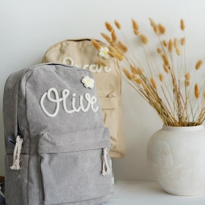 Personalisierte Vorschulrucksack | Gestickte Name Kleinkind-Tasche | Baumwolle Mini Rucksack | Benutzerdefinierte Kinder erste Schultasche
