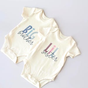 Matching Sibling Shirts, Personalized Baby Girl Boy Onesie, Cute Announcement Kids Shirt, matching toddler baby set, Big Sister, Lil Brother