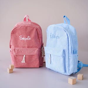 Sac à dos personnalisé pour enfants| Sac brodé pour tout-petit en coton | Pack prénom personnalisé | Sac d'école maternelle | Cadeau premier jour | Cadeau pour mère novice