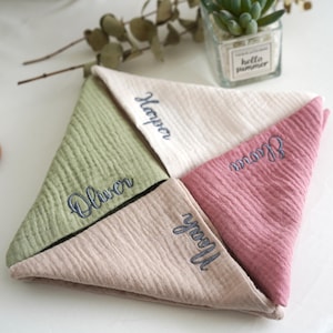 Absorbent Dribble bibs,Baby Bandana bibs Baby burp cloth,Organic Baby shower gift from organic cotton, Personalized Soft Muslin Bib for Baby